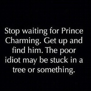stop waiting for prince charming get up and find him