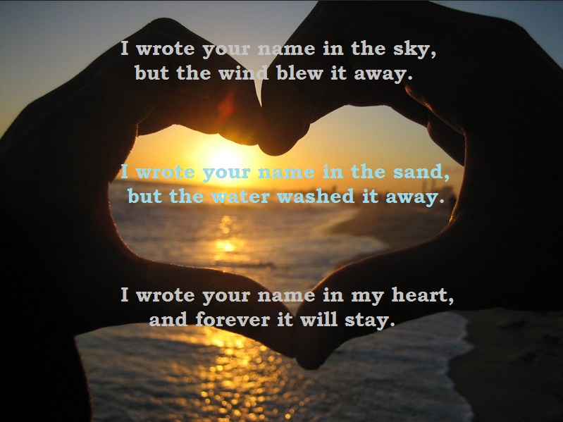 I wrote your name in the sky, but the wind blew it away - cute good morning quotes to her