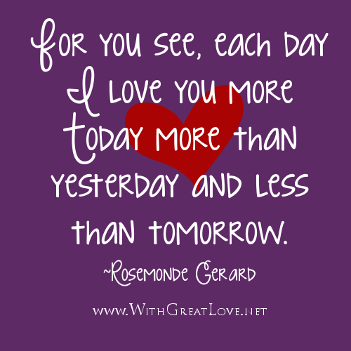 Each day I Love You More - Cute and sweet Love Quotes - Freshmorningquotes