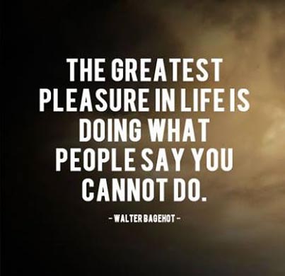 The greatest pleasure in life is doing what people say you cannot do -inspirational quotes with images